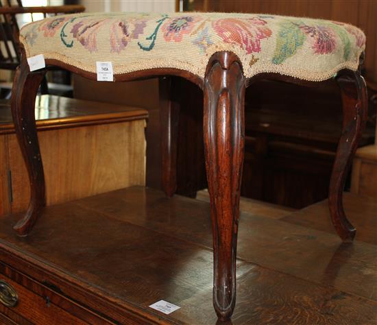 Victorian cabriole leg stool